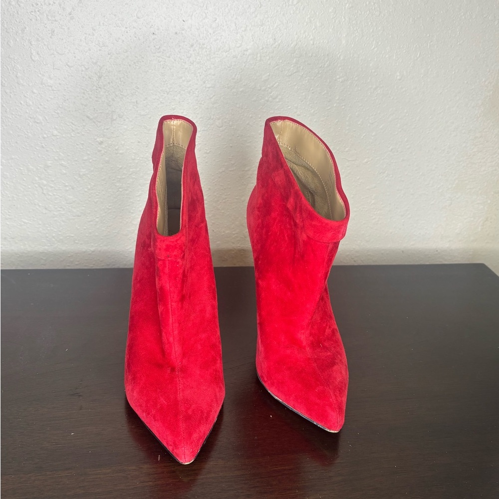 Aldo Red Heeled Boots with Stiletto Design